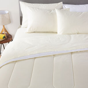 Plumon Bicolor Beige Blanco Arthome 1.5 Plaza
