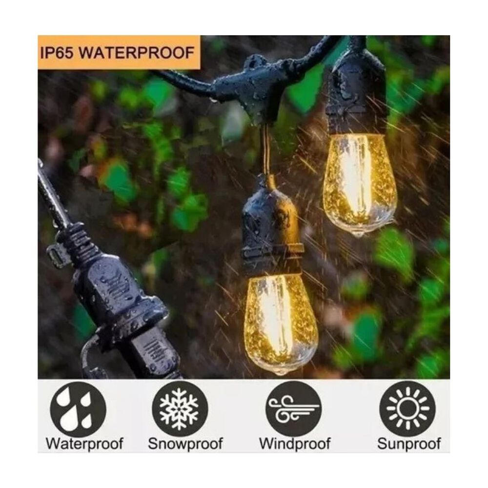 Guirnalda Led 10 Metros Panel Solar 20 Ampolletas Led Solar image number 2.0