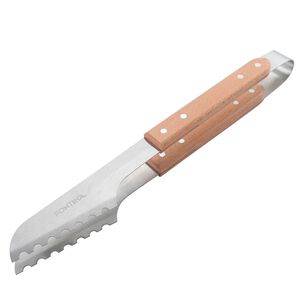 Tenaza Parrillera Acero Mango Madera 41cm Cocina Fontina