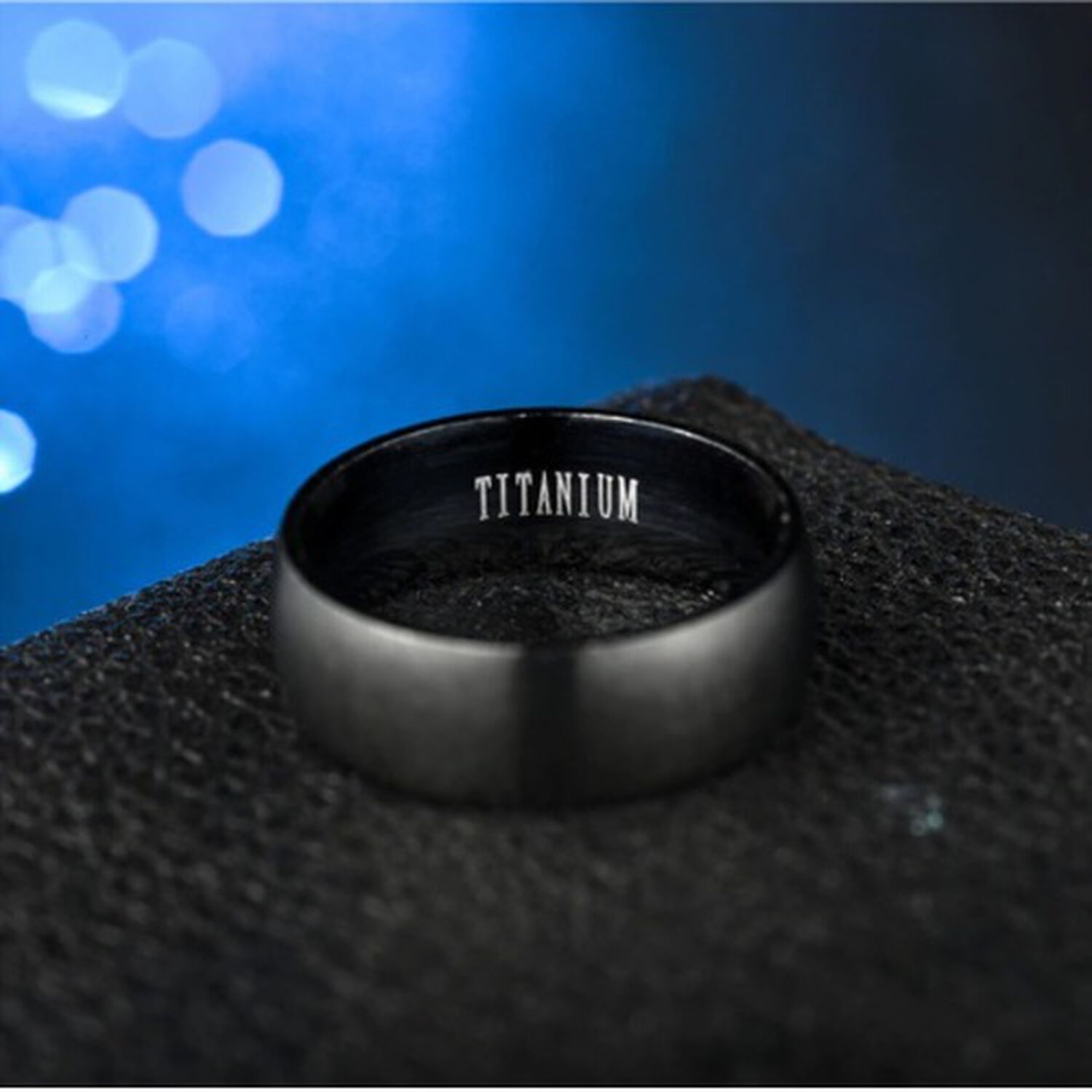 Anillo Titanio Anillos Juveniles Black Space Acero Quirurgico Acero Inoxidable Matte Opaco Curvo Chile Negro/talla 5 image number 1.0