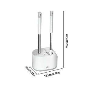 Juego De Doble Cepillo De Inodoro Flexible De Baño Limpieza
