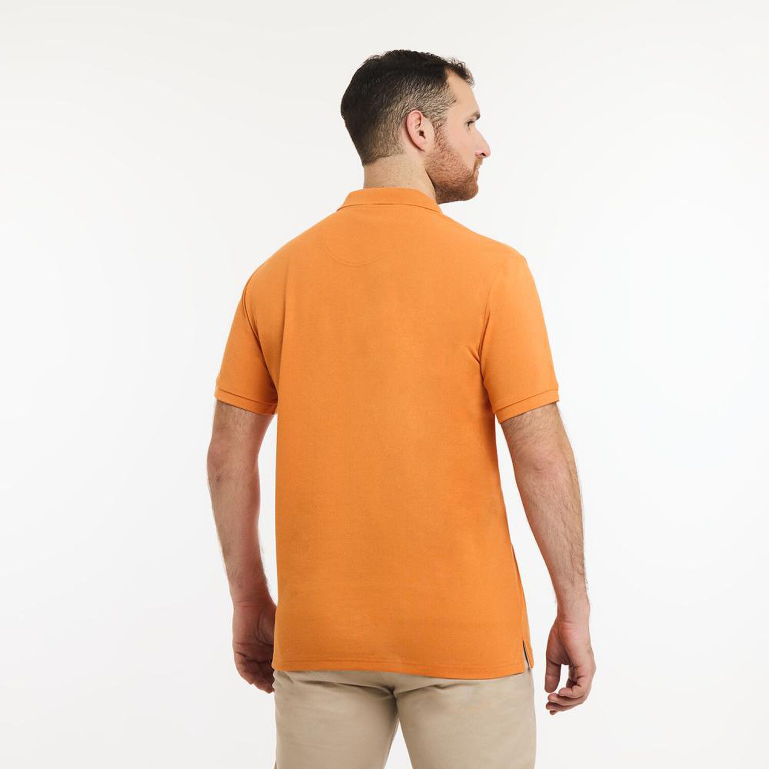 Polera B&aacute;sica Lisa Regular Manga Corta Cuello Piqu&eacute; Hombre Herald image number 3.0