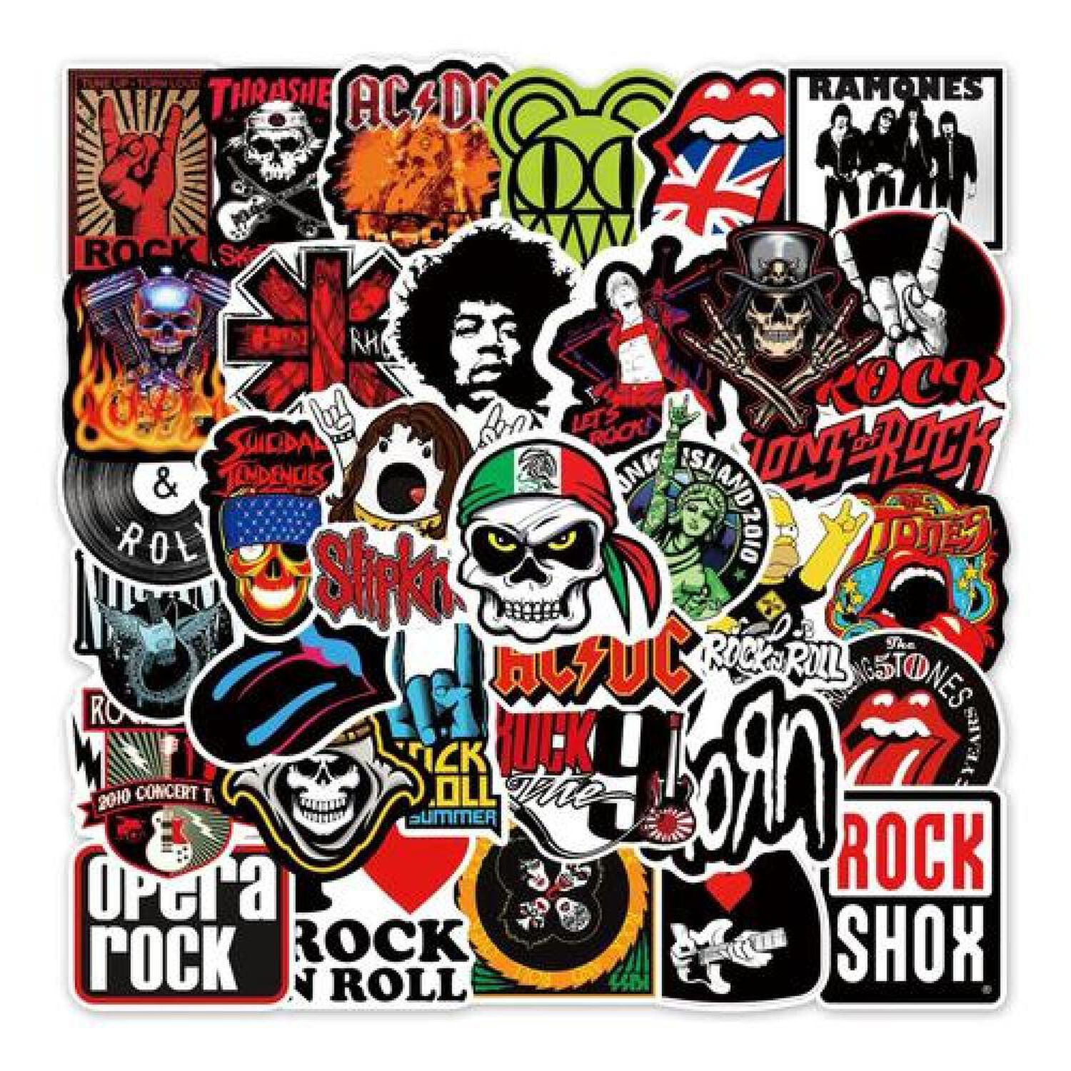 Set Stickers Calcomonias Rock And Roll Bandas Musicales image number 2.0