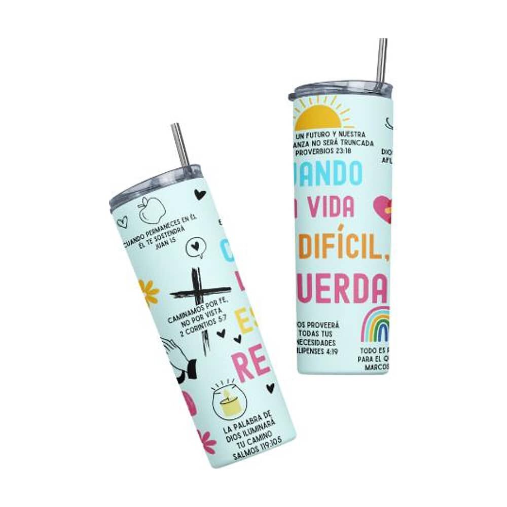 Termo Botella T&eacute;rmica Cristiano Con Vers&iacute;culos B&iacute;blicos Evang&eacute;lico image number 2.0