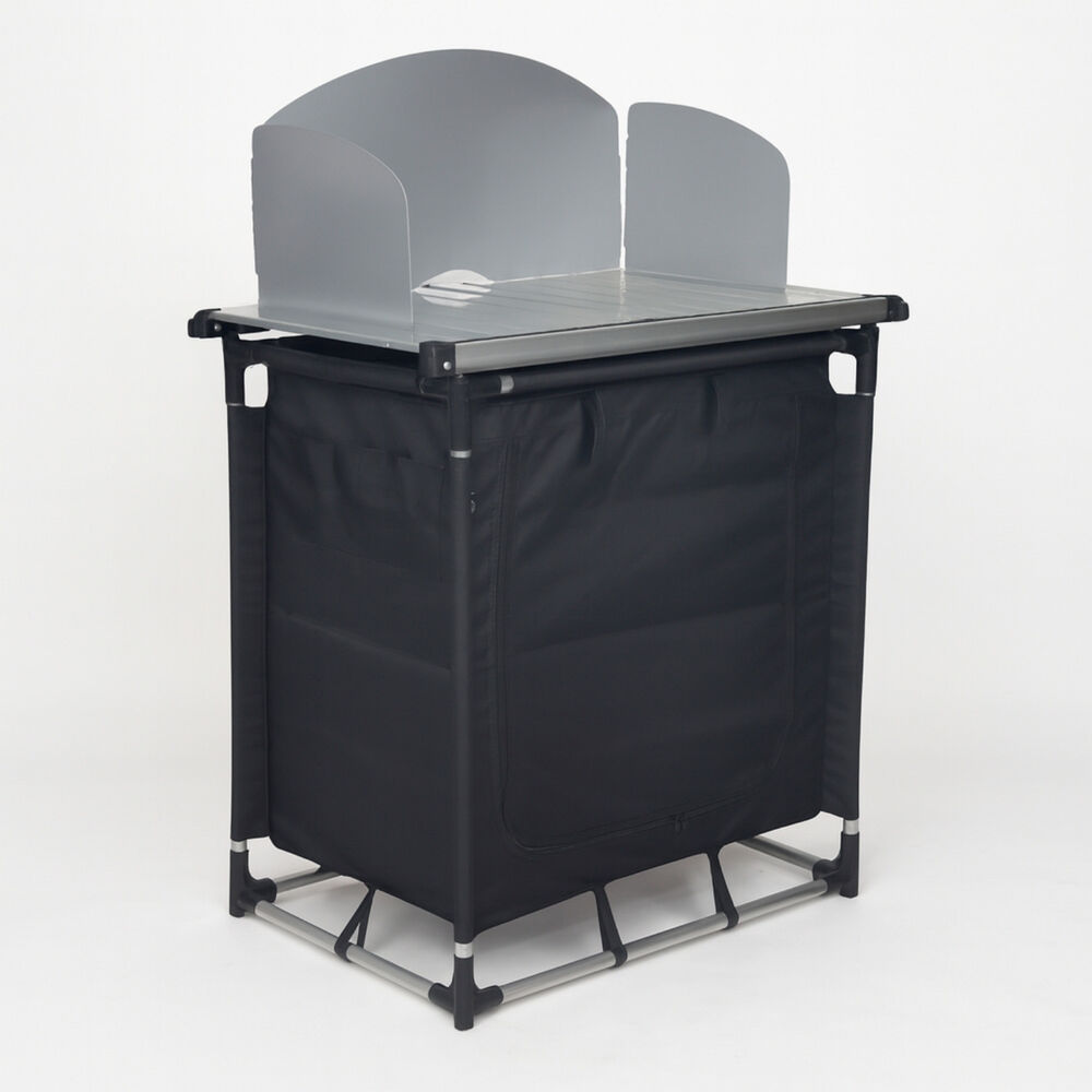 Mesa De Cocina Plegable Camping Negra image number 0.0