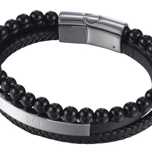 Pulsera De Hombre Cat J014b28112 Plateado-negro
