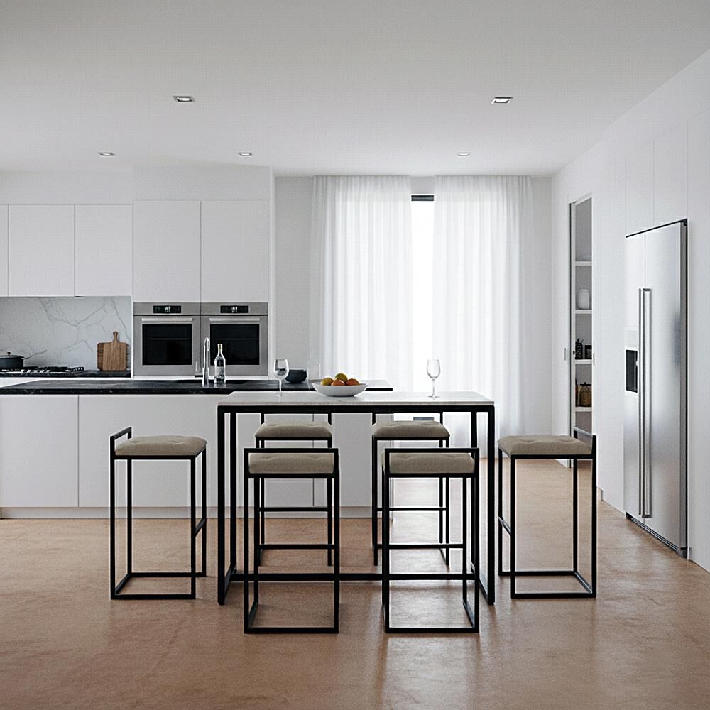 Juego Comedor Terraza Mons Barcelona Cuarzo + 6 Sillas Beige image number 0.0