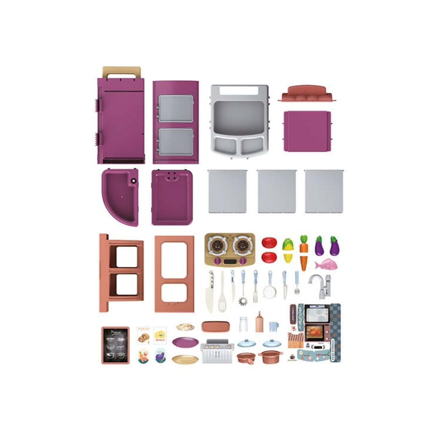 Juguete Set Maleta Cocina 49 Piezas 2 En 1 Infantil Rosa image number 1.0