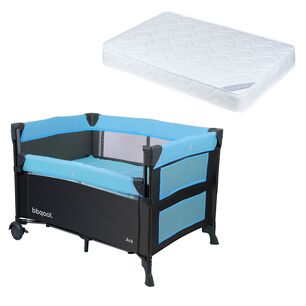 Cuna Playard Colecho Ara Azul + Colch&oacute;n De Espuma