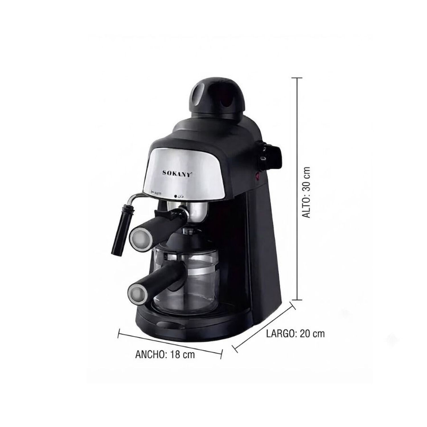 Cafetera El&eacute;ctrica Espresso Sokany 800w Vaporizador image number 3.0