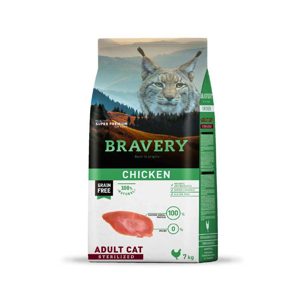 Bravery Pollo Gato Adulto Esterilizado 7kg image number 0.0