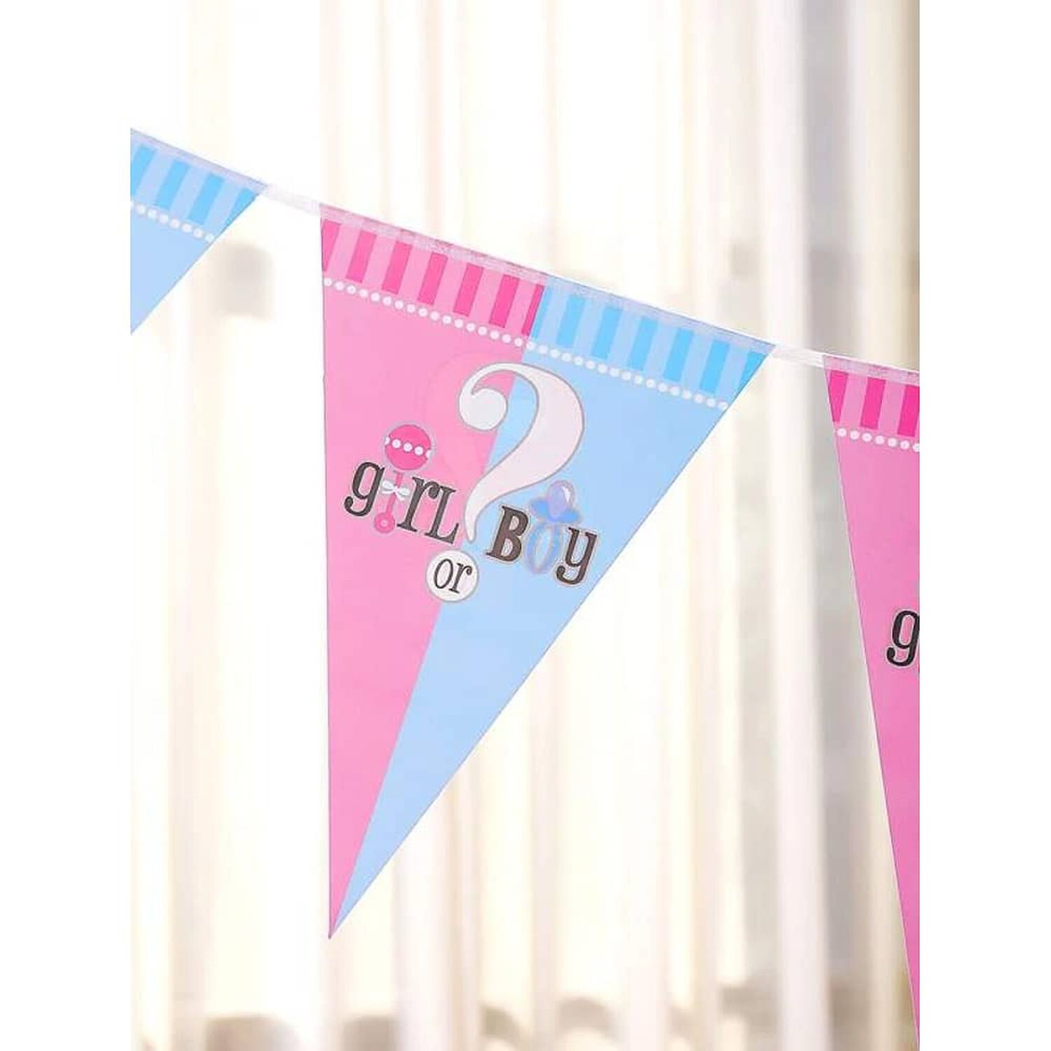Guirnalda Banderines De Revelaci&oacute;n Baby Shower Cotillon image number 2.0