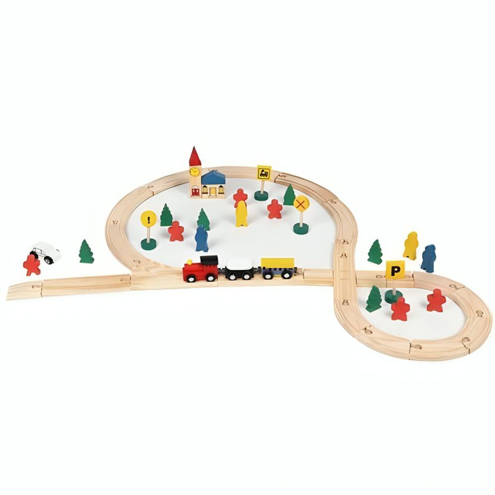 Tren Con Riel Armable Juguete De Madera image number 0.0