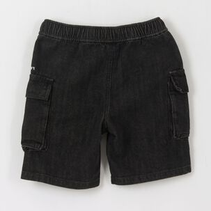 Short Ni&ntilde;o Negro Denim Print Personajes Minecraft