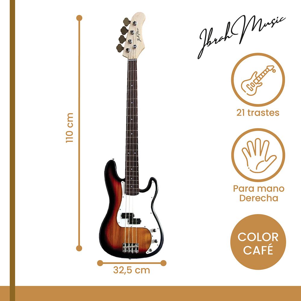 Bajo El&eacute;ctrico Ibrah 4 Cuerdas + Amplificador 20w + Acces image number 1.0