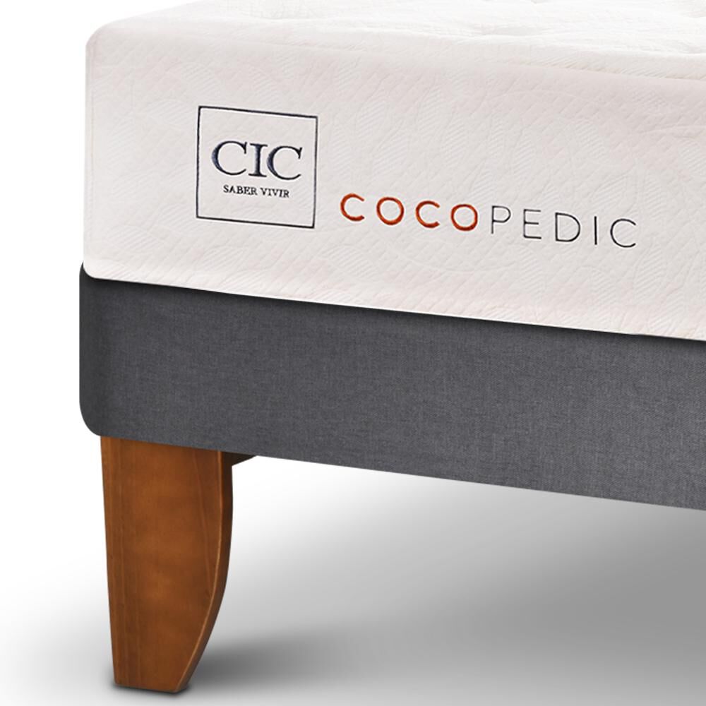 Cama Europea Cic Cocopedic / 2 Plazas / Base Dividida + Set De Maderas image number 5.0