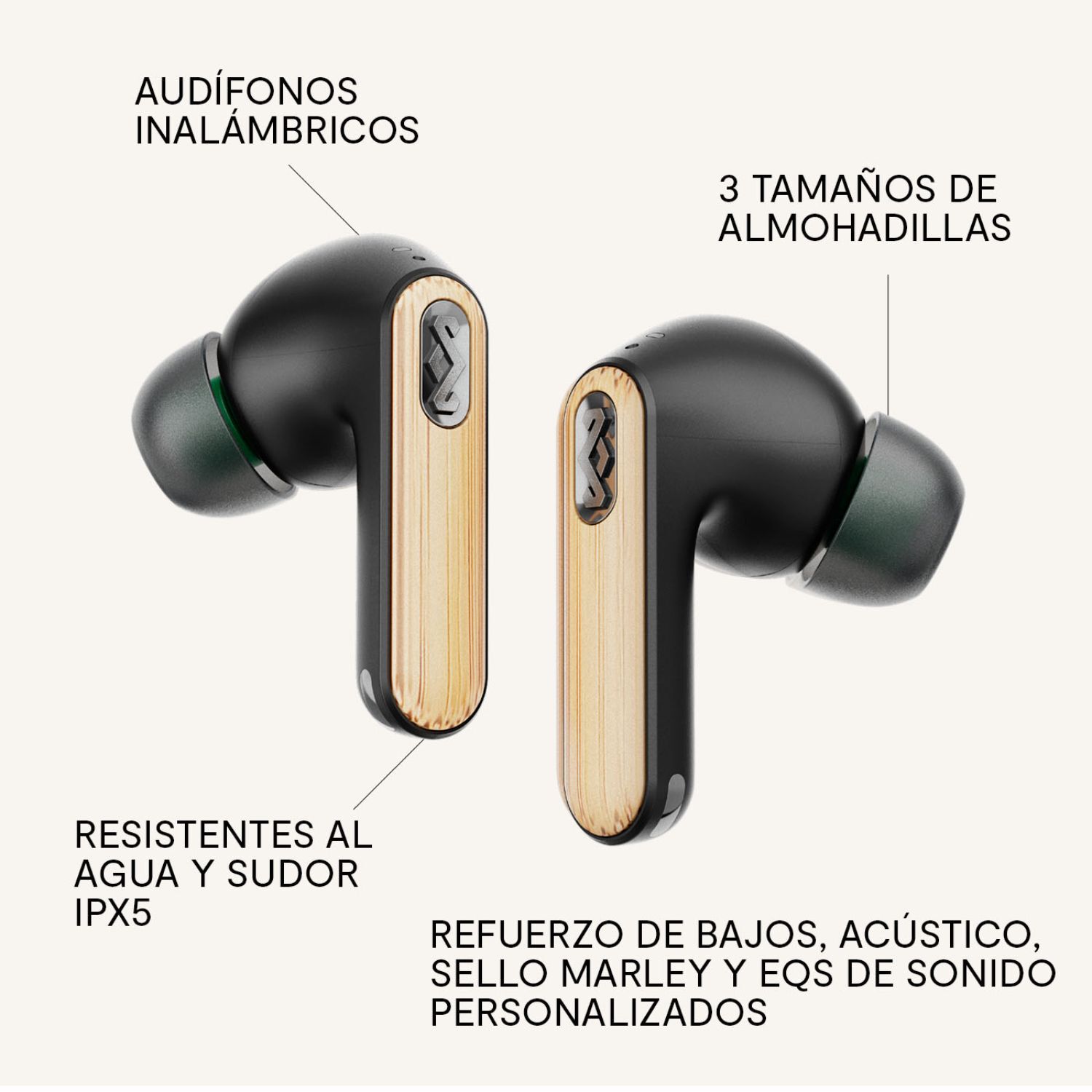 Aud&iacute;fonos Bluetooth True Wireless Redemption Anc 2 Marley image number 2.0