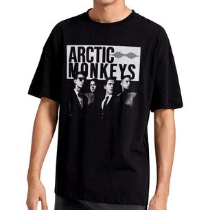BAGUSTORE POLERA ESTAMPADA ARCTIC MONKEYS INTEGRANTES ROCK