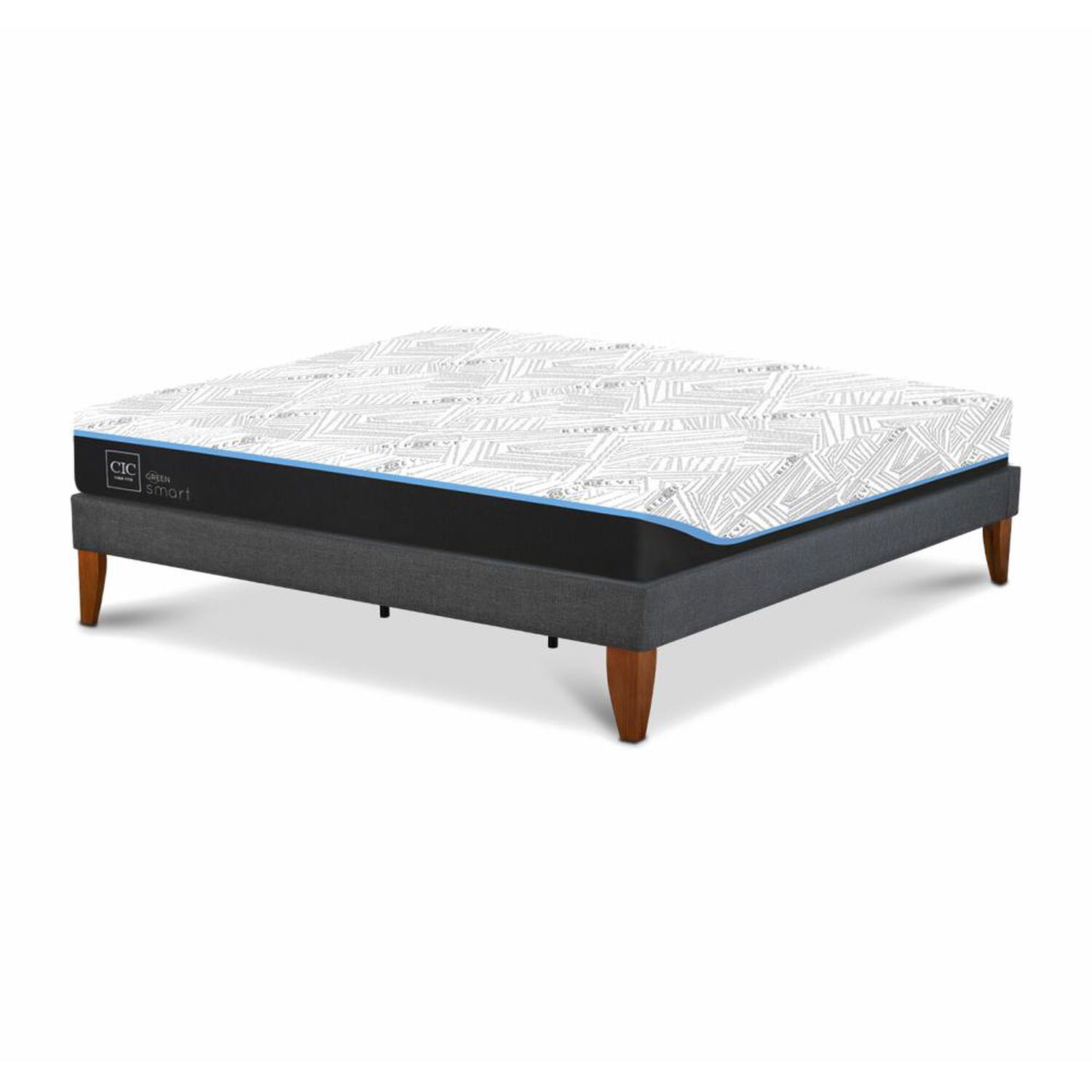 Cama Europea Cic Ce Box Green Infinity / King / Base Normal image number 2.0