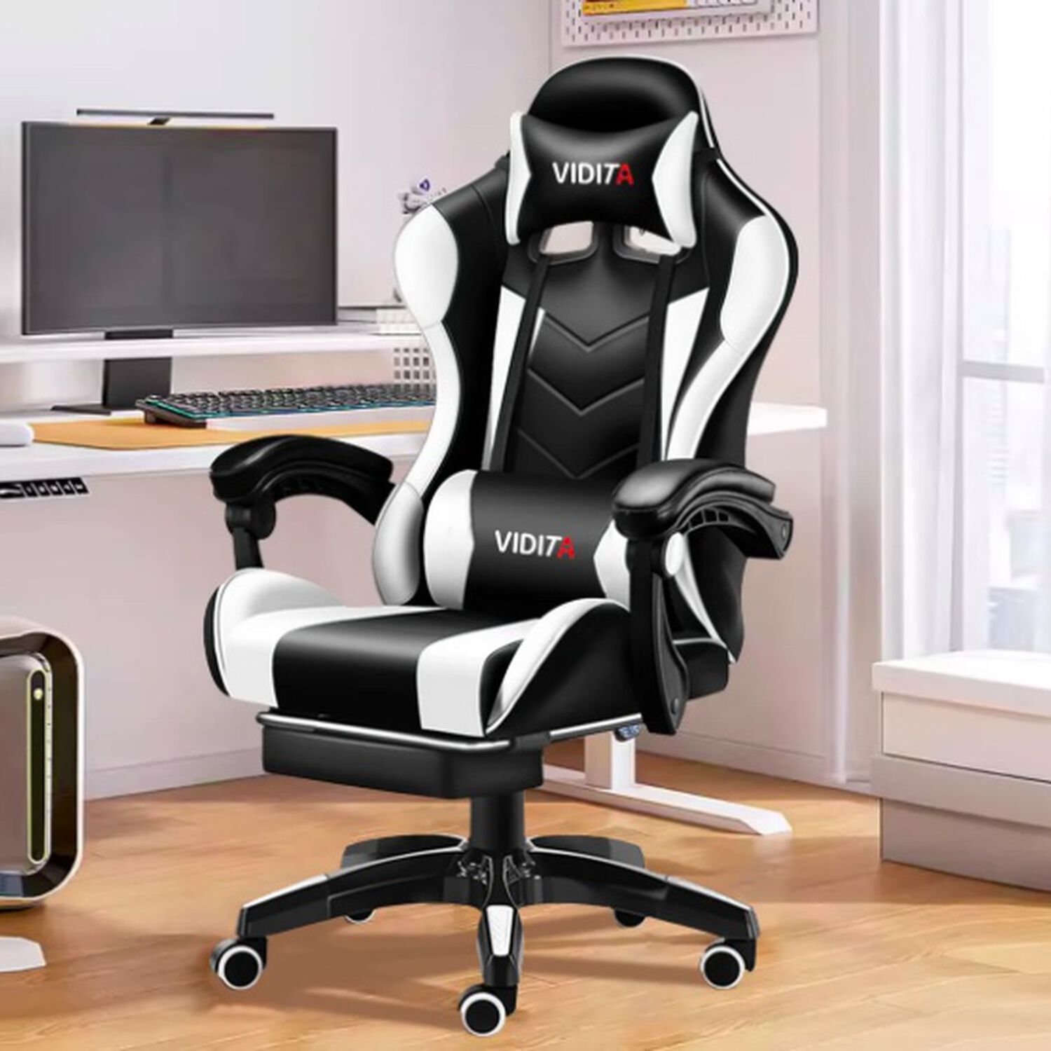 Silla Gamer Ergon&oacute;mica Blanca image number 4.0