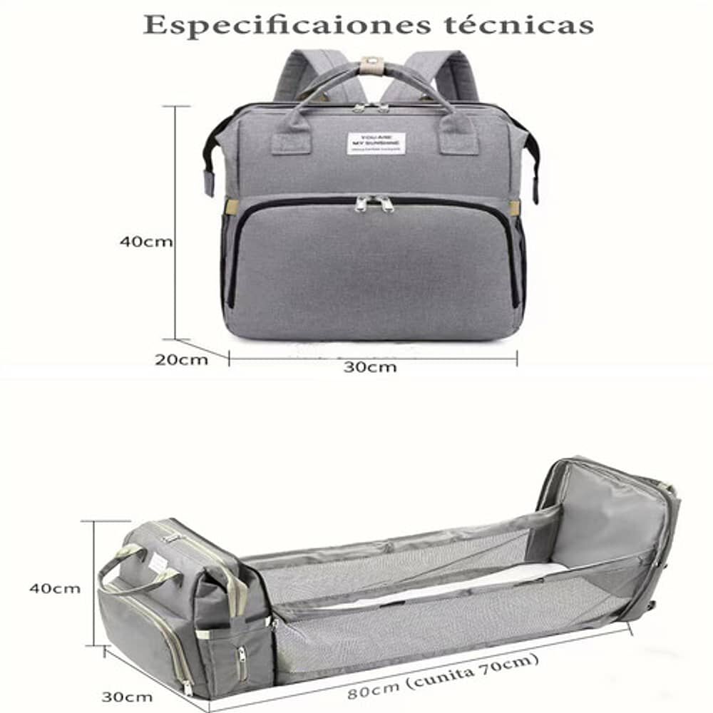 Mochila Maternal 3 En 1 Con Cunita Lubabycas Morada image number 6.0