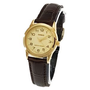 Reloj Casio De Mujer Cuero Ltp-v001gl-9budf Golden Edition