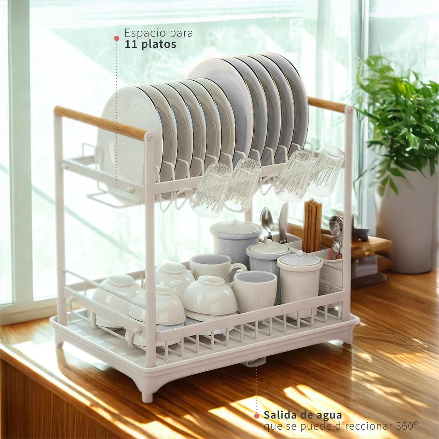 Secaplatos Escurridor Acero Inox Valencia 2 Niveles Simplit image number 1.0