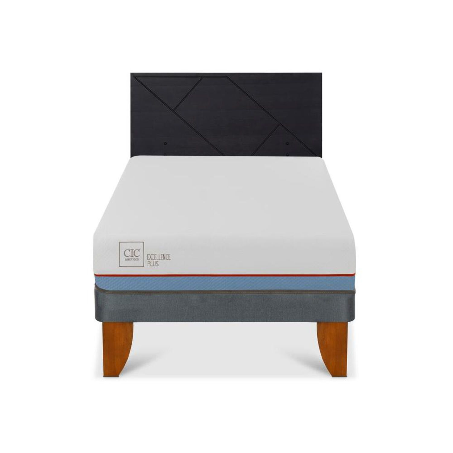 Cama Europea Cic Excellence Plus / 1.5 Plazas / Base Normal + Respaldo image number 0.0