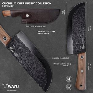 Cuchillo Chef Con Funda Rustic Colecction Wayu