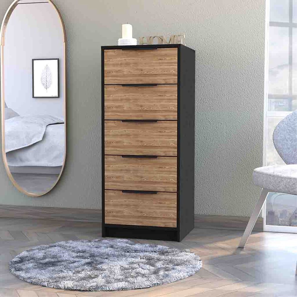 Comoda 5 Cajones Fm-002n - Negro image number 4.0