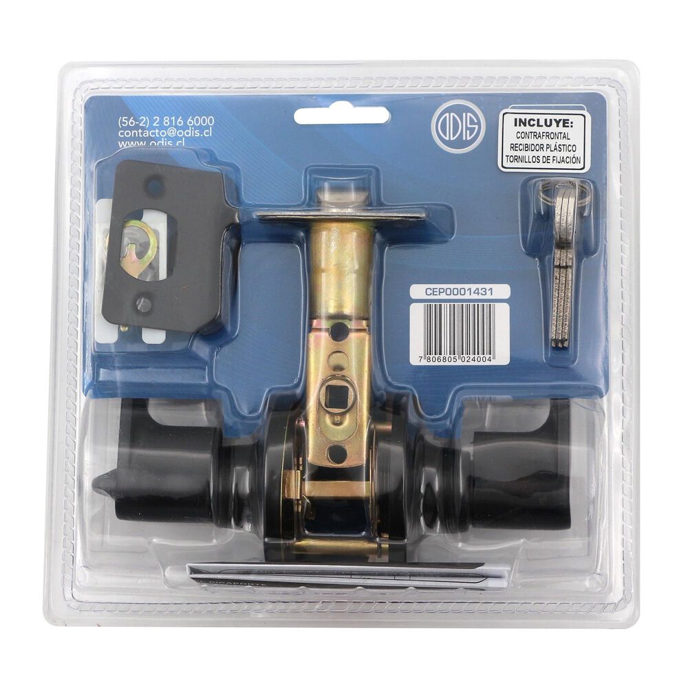 Cerradura Tubular Con Manilla Odis 203 Dormitorio - Negro image number 5.0