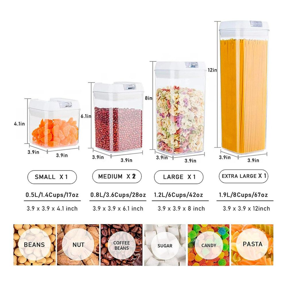 Set 5 Contenedores Alimento Herméticos Plástico Pp Ps image number 2.0