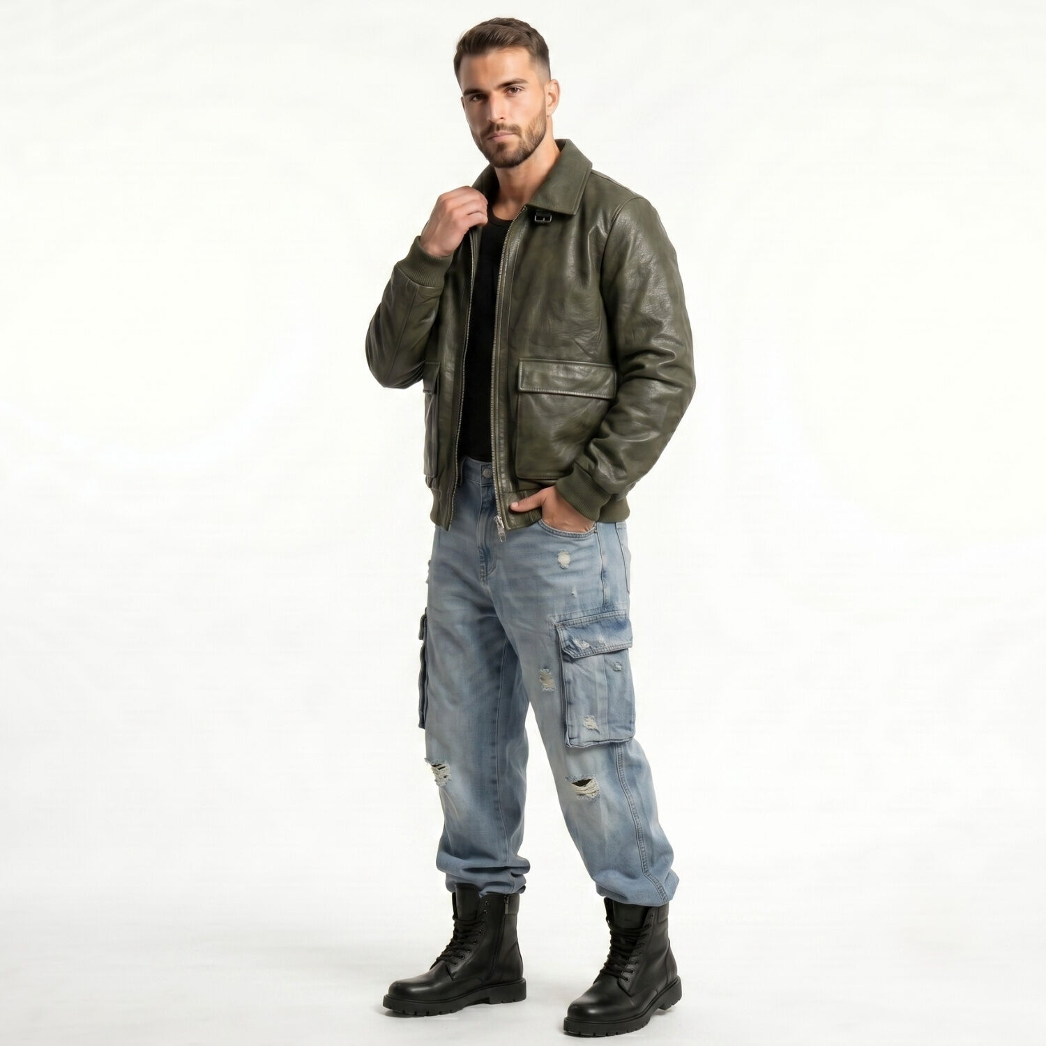 Chaqueta Ecocuero Premiun Hombre Liam image number 1.0