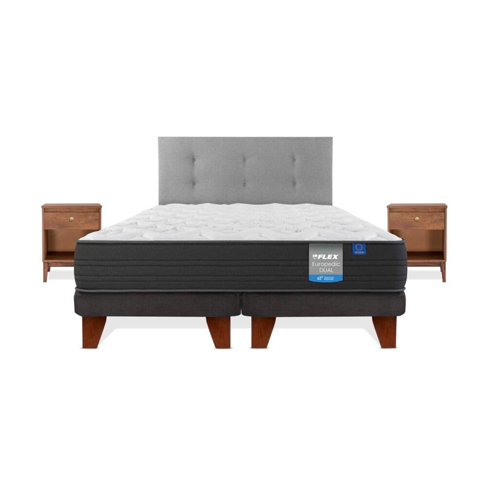 Cama Europea Flex Europedic Dual / King / Base Dividida + Set De Maderas image number 0.0