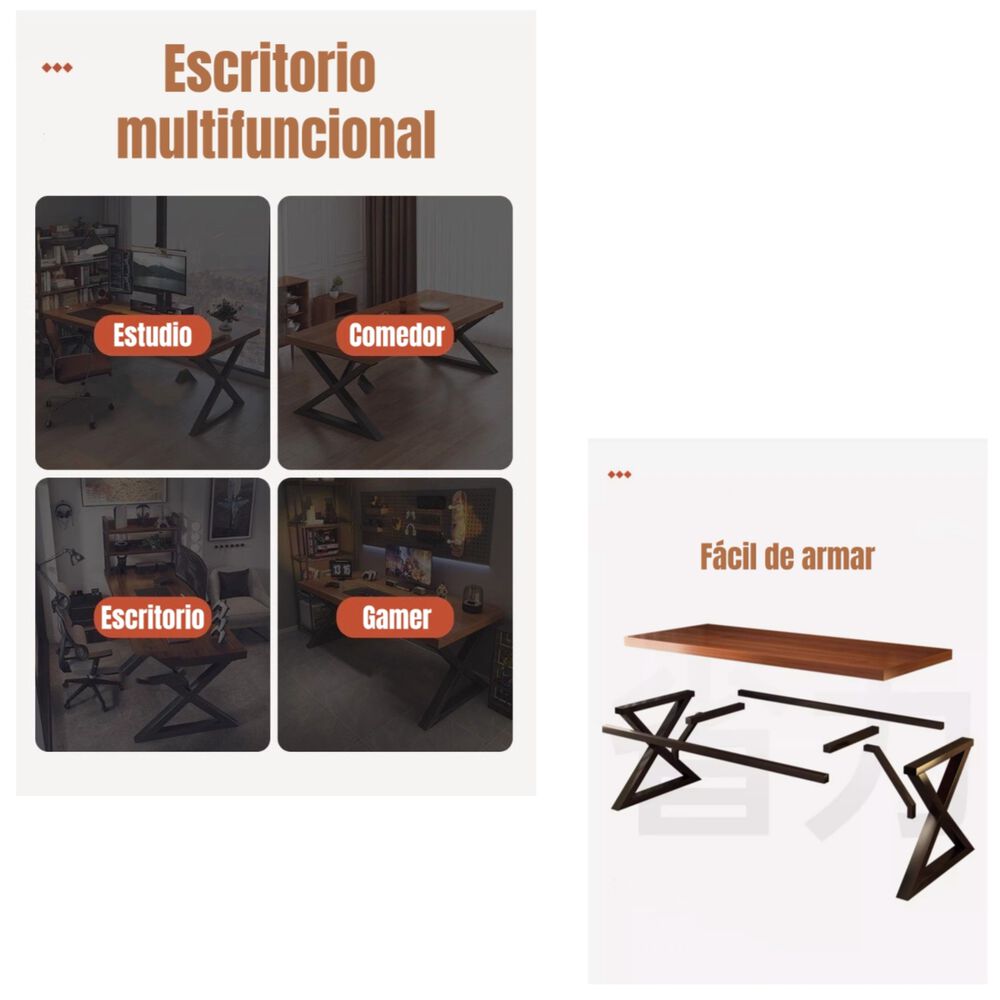 Escritorio Mesa Comedor Gamer 120*60*75cm Lubabycas image number 2.0