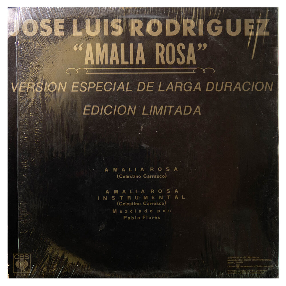Jose Luis Rodriguez - Amalia Rosa | 12" Maxi Single Usado image number 1.0