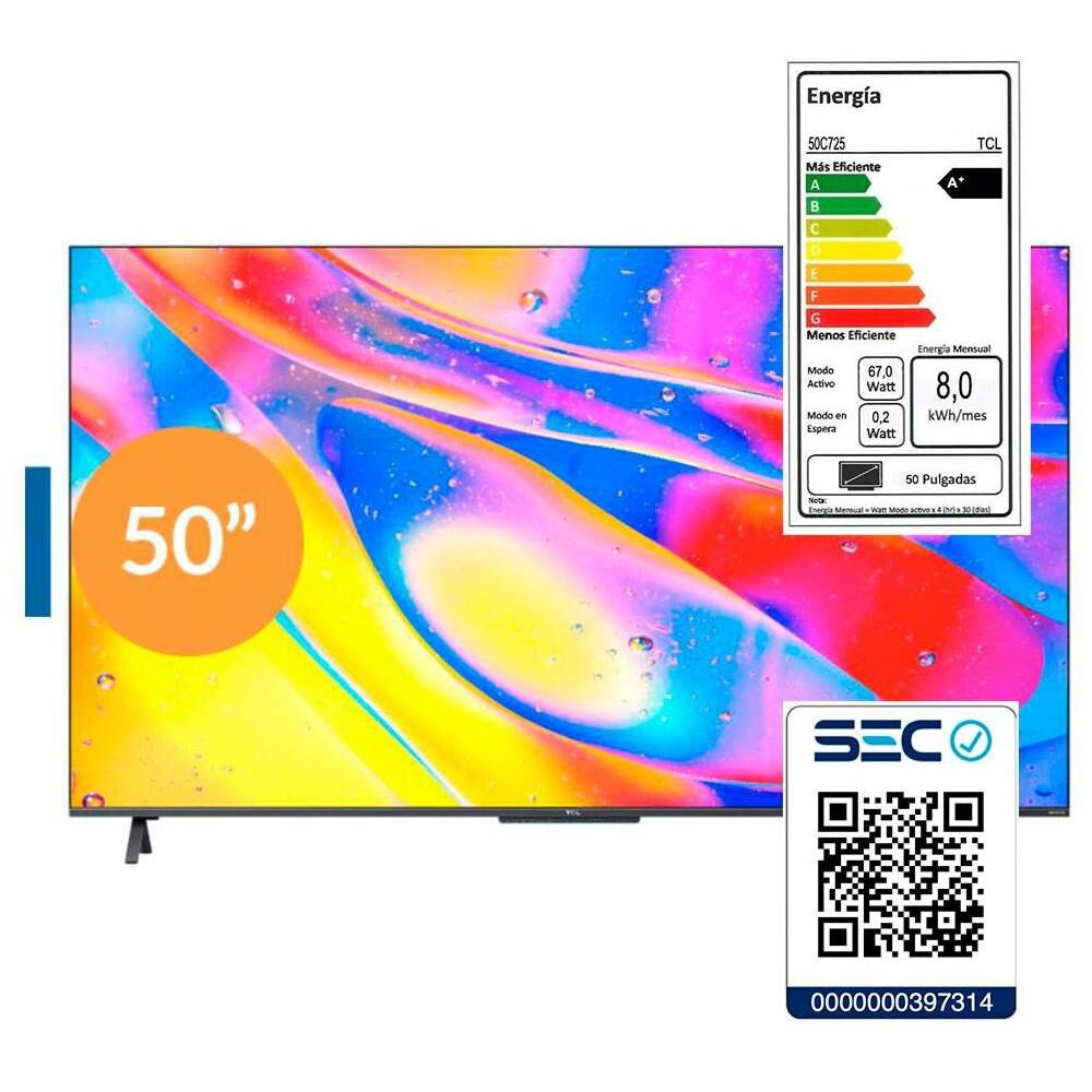 Qled 50" TCL 50C725 / Ultra HD 4K / Smart TV