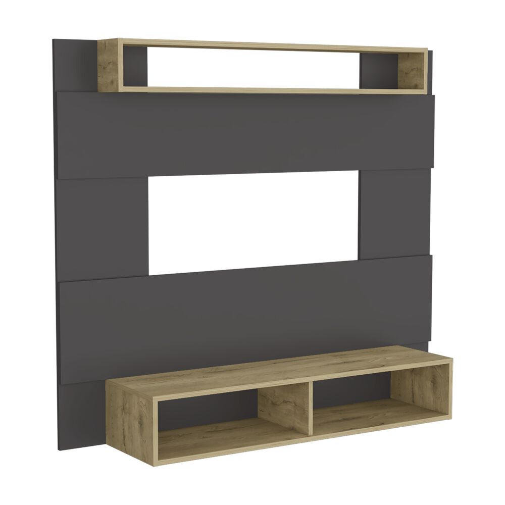 Panel Tv 65" Fm 120x140x31,5 Cm Café Claro Y Gris image number 0.0