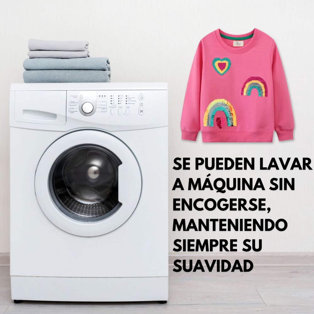 Poler&oacute;n Ni&ntilde;a Manga Larga 100% Algod&oacute;n Fucsia Arcoiris image number 4.0