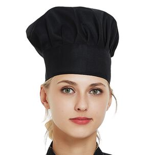 Gorro De Chef O Cocina Negro Tipo Champiñon