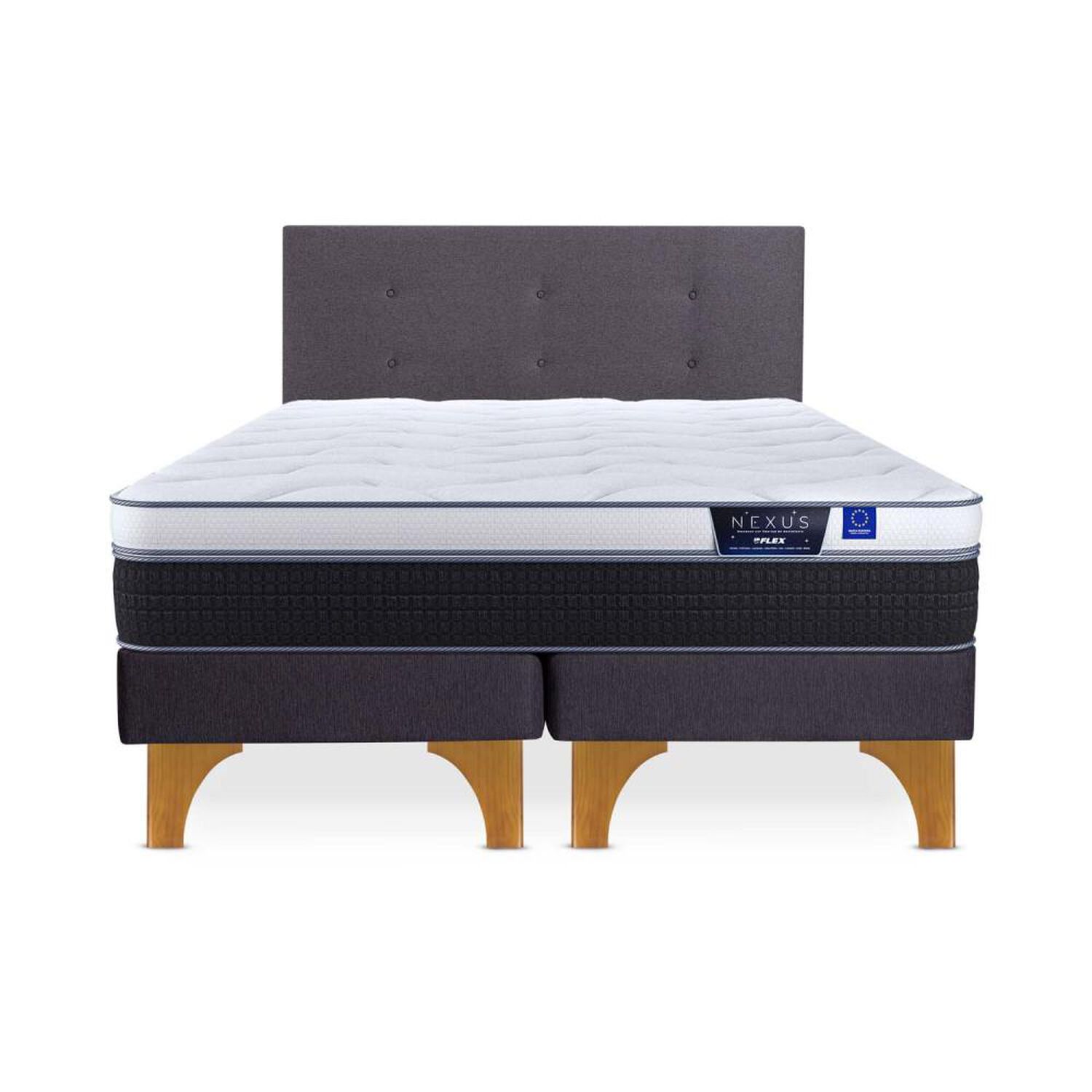 Cama Europea Flex Nexus / 2 Plazas / Base Dividida + Respaldo image number 0.0