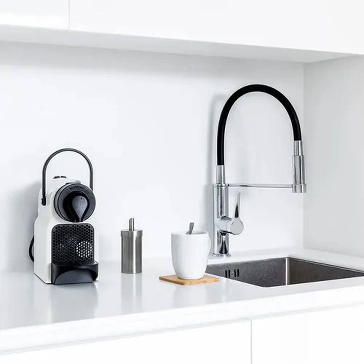 Monomando Lavaplatos Exo Stretto Cromada Cuello Negro Mate image number 6.0