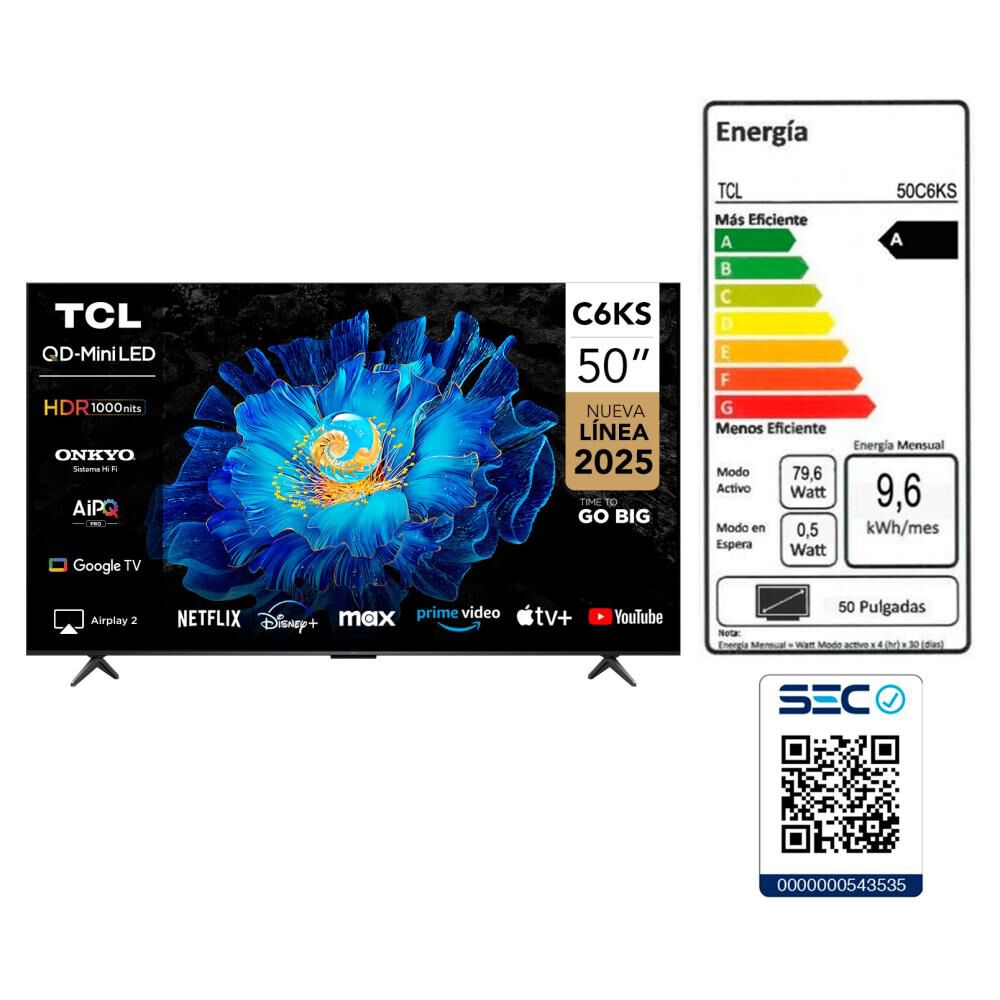 Miniled 50" TCL C6KS / Ultra HD / Smart TV image number 9.0