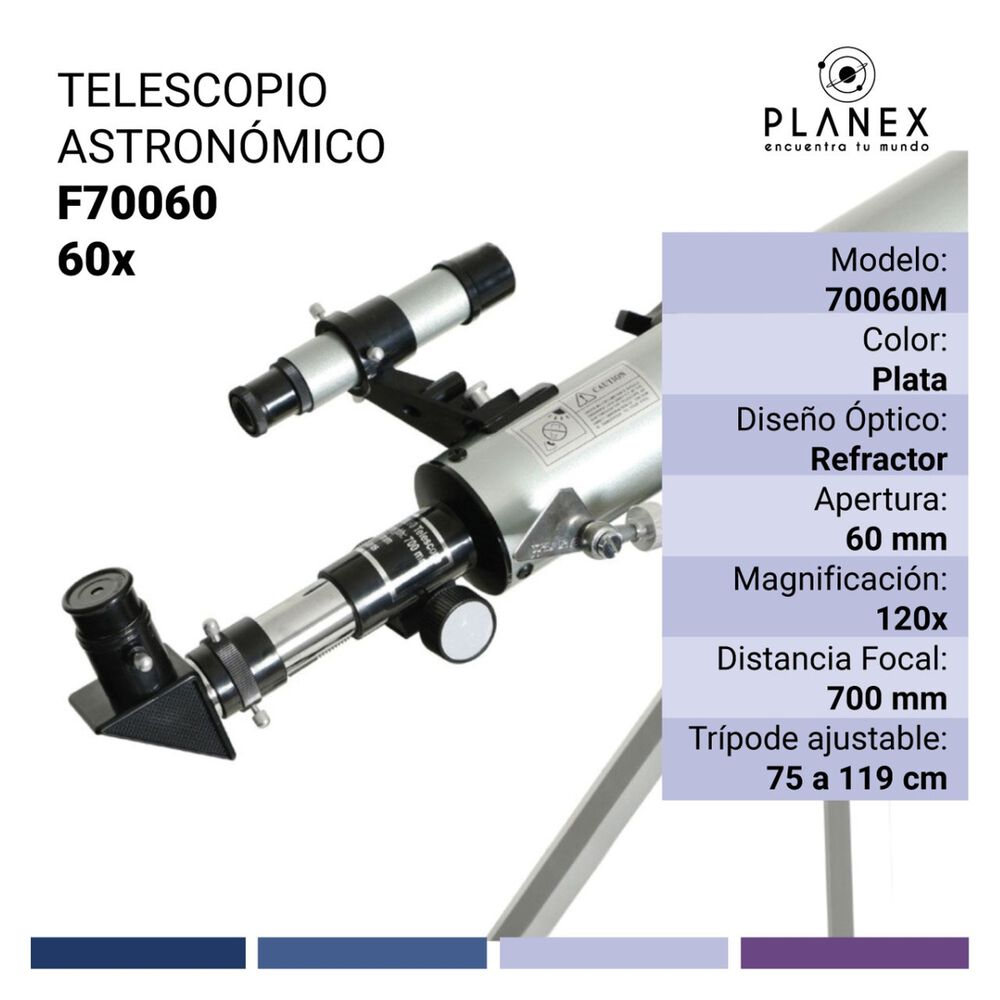 Telescopio Astron&oacute;mico Monocular F70060 Planex + Soporte image number 1.0