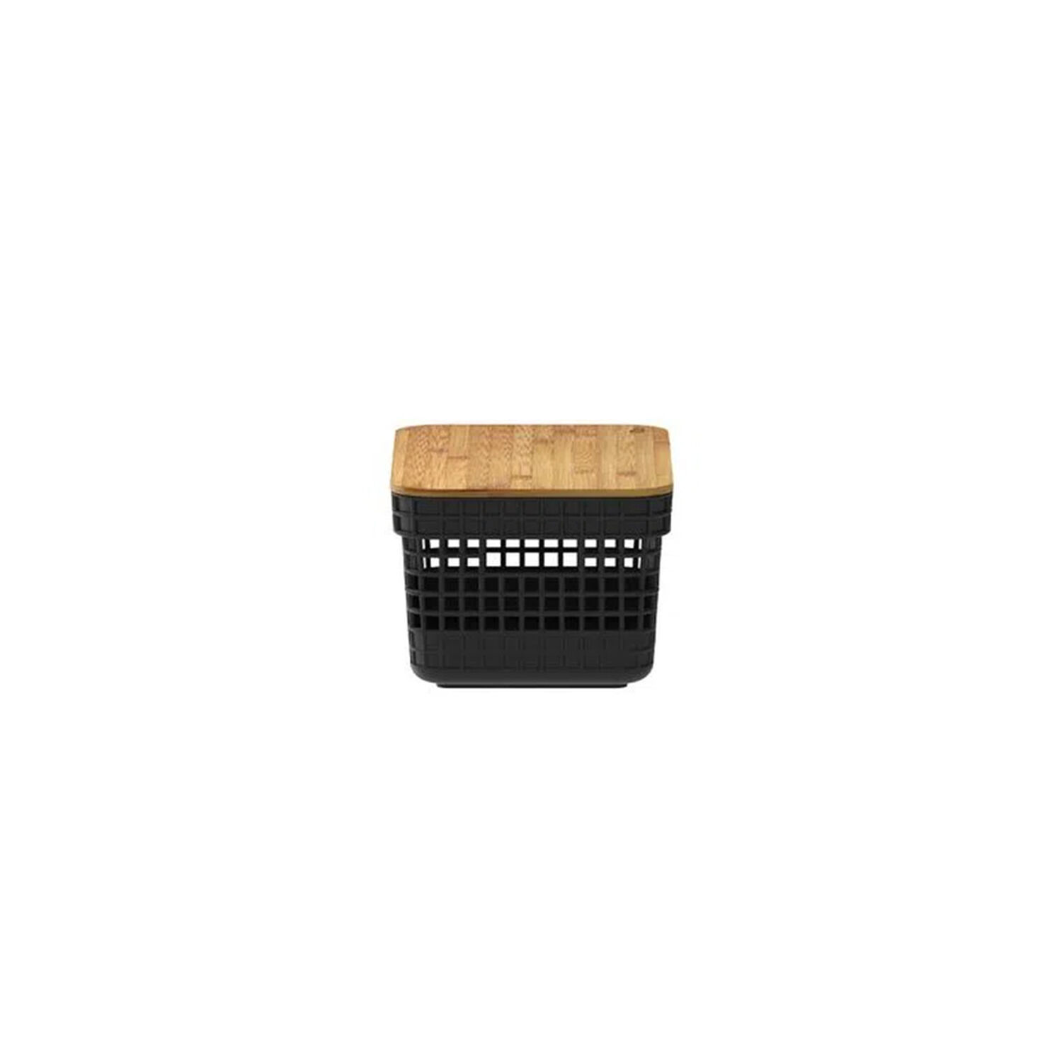 Cesta Organizadora Grid Con Tapa De Bamb&uacute; 2.5 L Negro image number 2.0