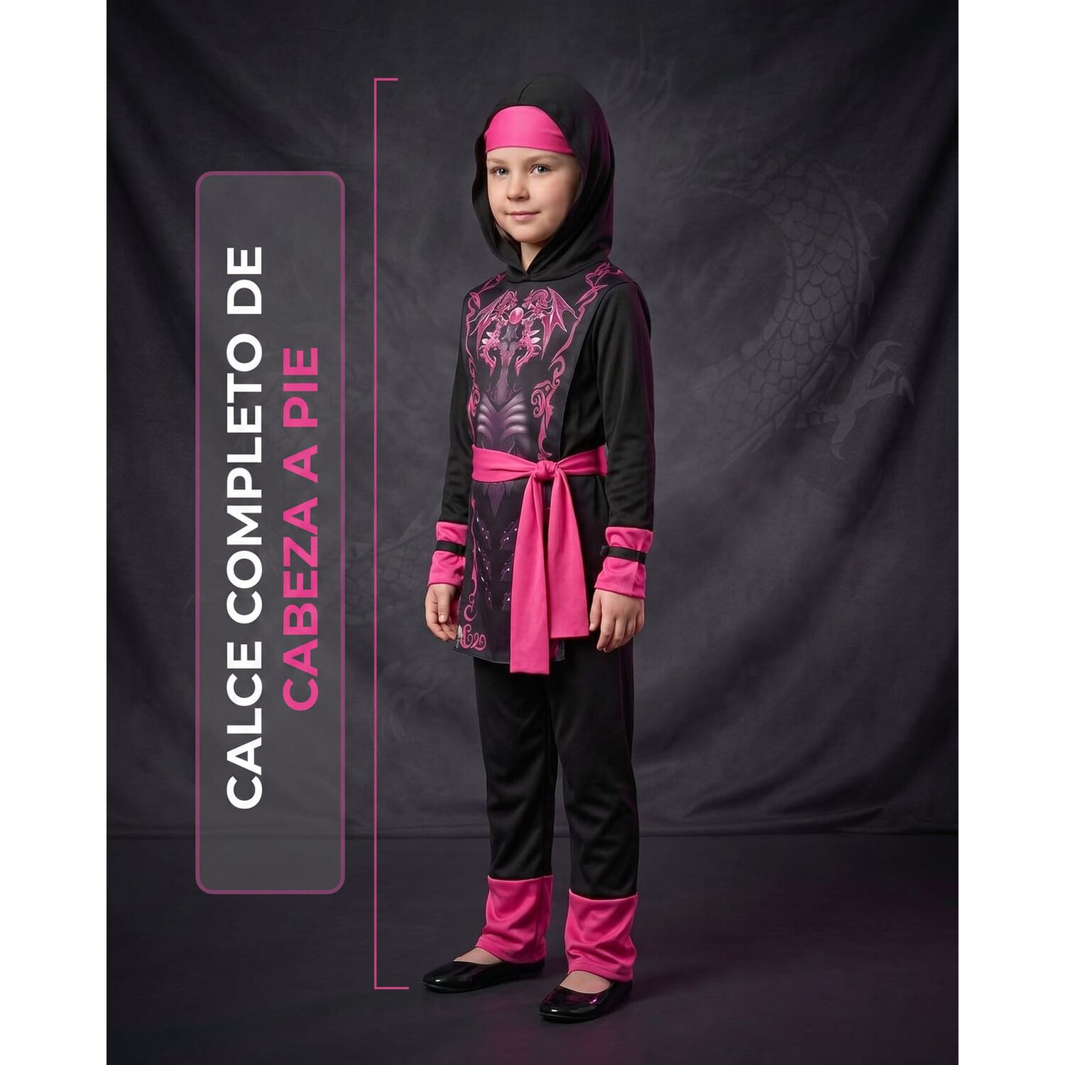 Disfraz Premium Ninja Dragon Esqueleto Camuflaje Infantil image number 17.0