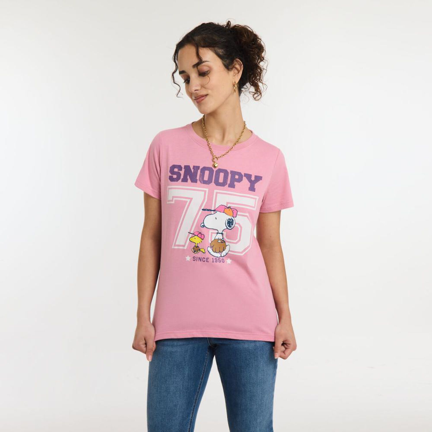 Polera Snoopy Manga Corta Cuello Redondo Mujer Freedom image number 0.0