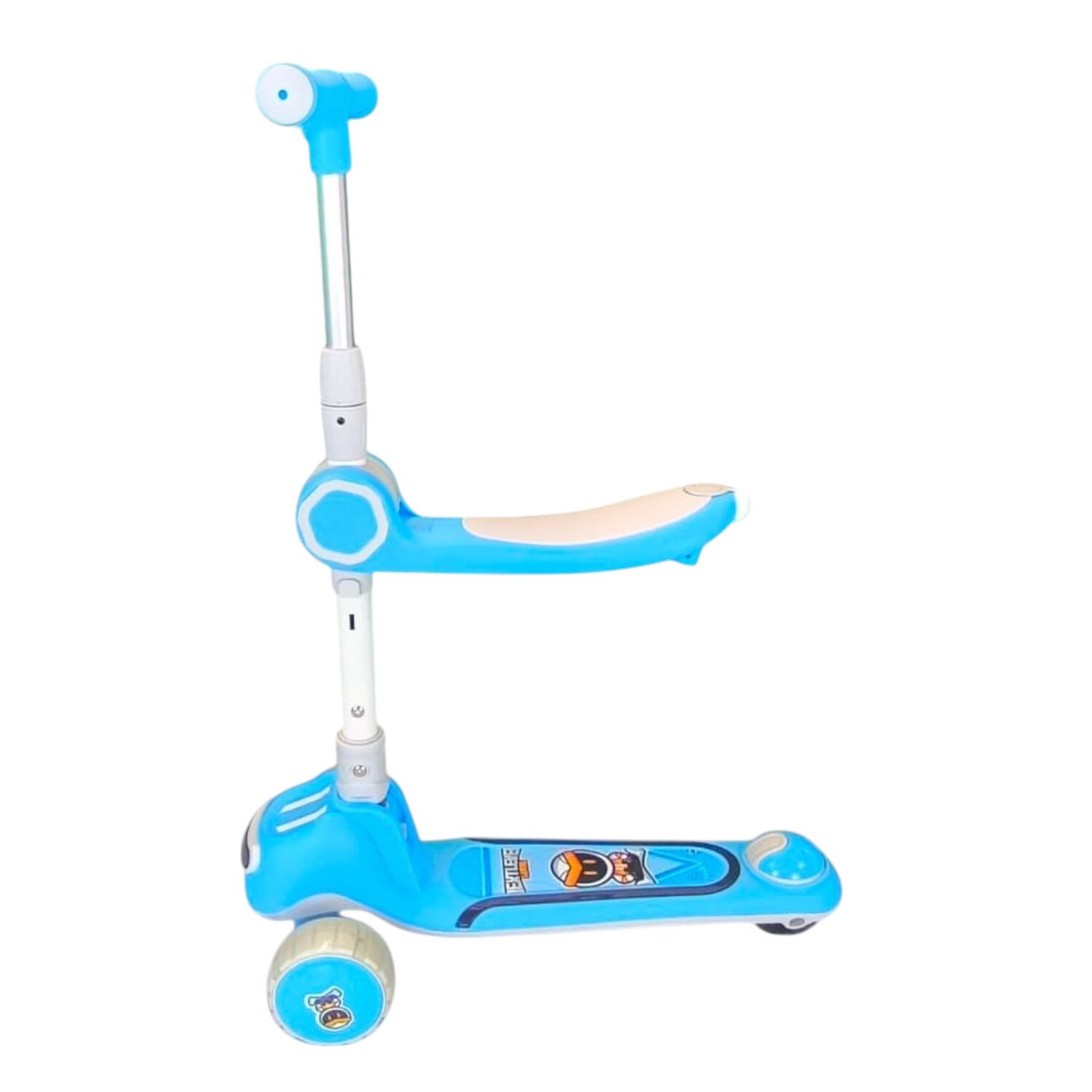Monopat&iacute;n Plegable Infantil 2 En 1 Luces Led Celeste image number 3.0
