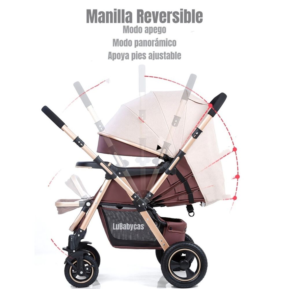 Coche De Paseo Reversible Rubik Negro Lubabycas image number 2.0