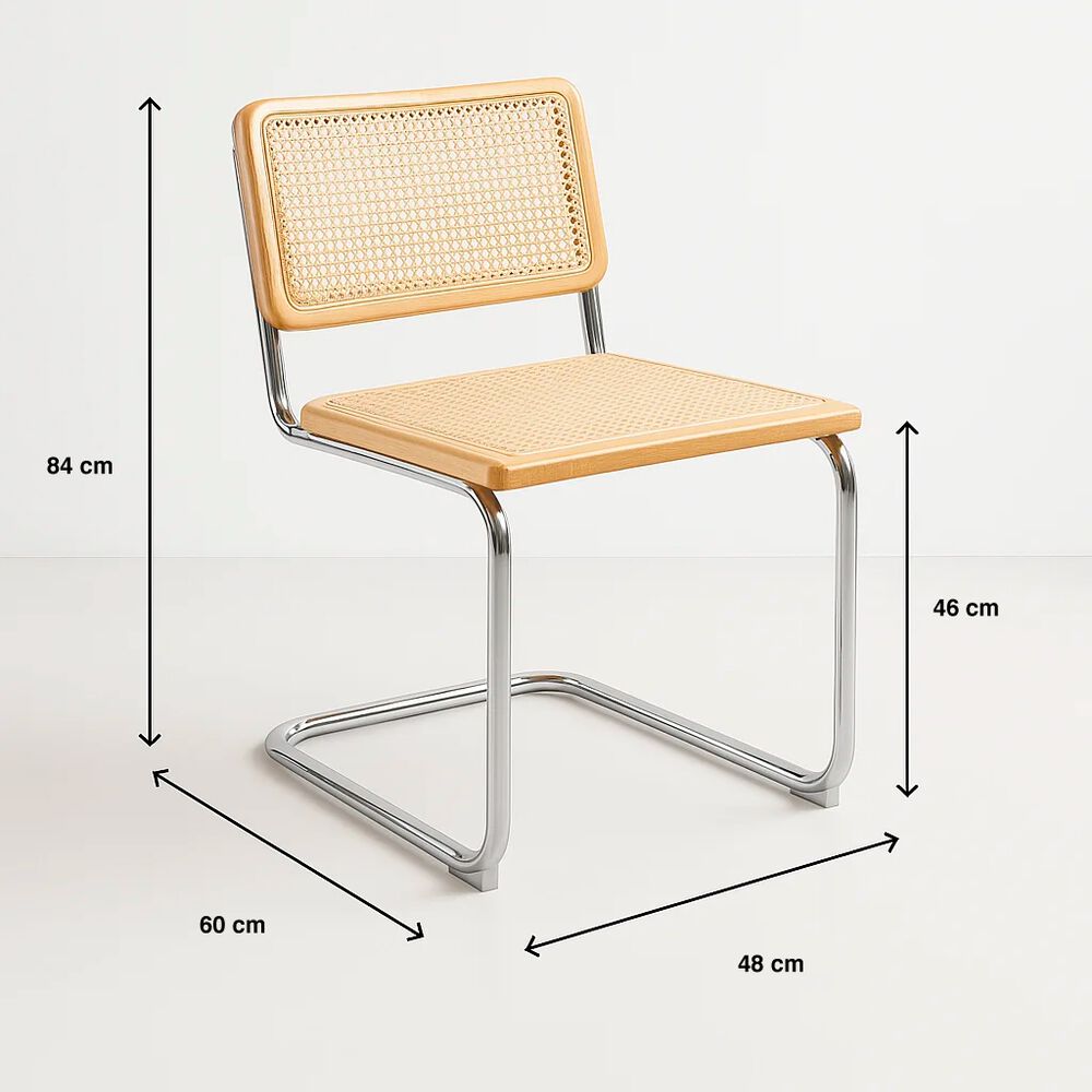 Pack De 2 Sillas Breuer Madera Y Rattan - Madera image number 3.0